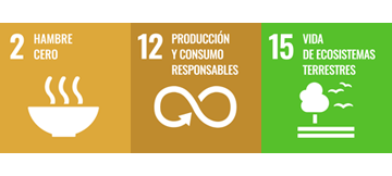 ODS 2. Hambre cero / ODS 12. Producción y consumo responsables / ODS 15. Vida de ecosistemas terrestres