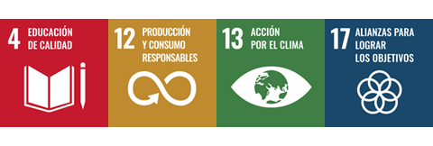 ODS 4. Educación de calidad / ODS 12. Produccción y consumo responsables / ODS 13. Acción por el clima / ODS 17. Alianzas para lograr los objetivos